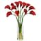 20" Mini Calla Lily Arrangement in Tall Vase, Red